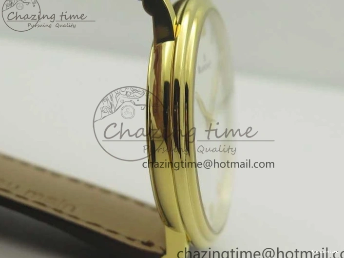 0318 WellDesigned Villeret 6651 YG ZF 1:1 Best Edition White Dial on Brown Leather Strap A 8000